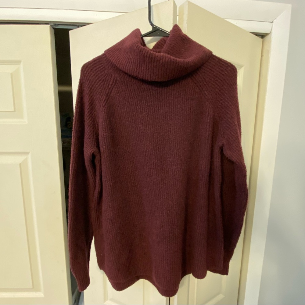 Maroon Loft Turtleneck Sweater